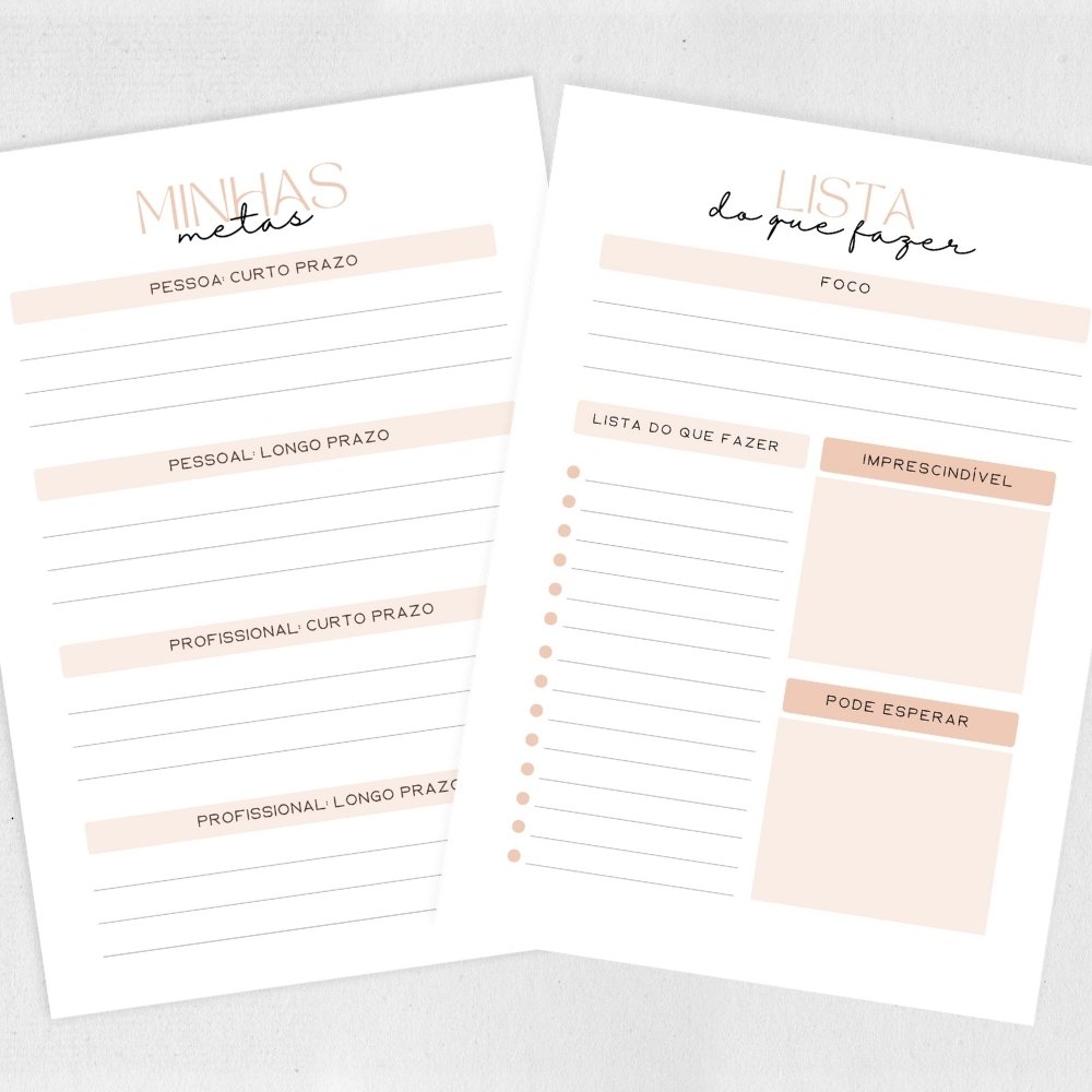 Planner Não Datado para Imprimir (A4)