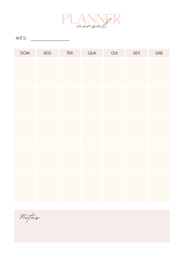 Planner Diario, mensal e anual