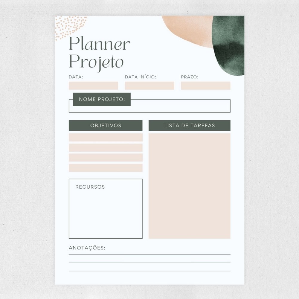 Planner de Produtividade Digital e para Imprimir