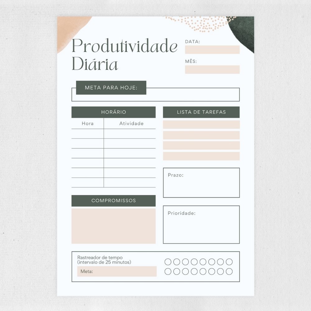 Planner de Produtividade Digital e para Imprimir